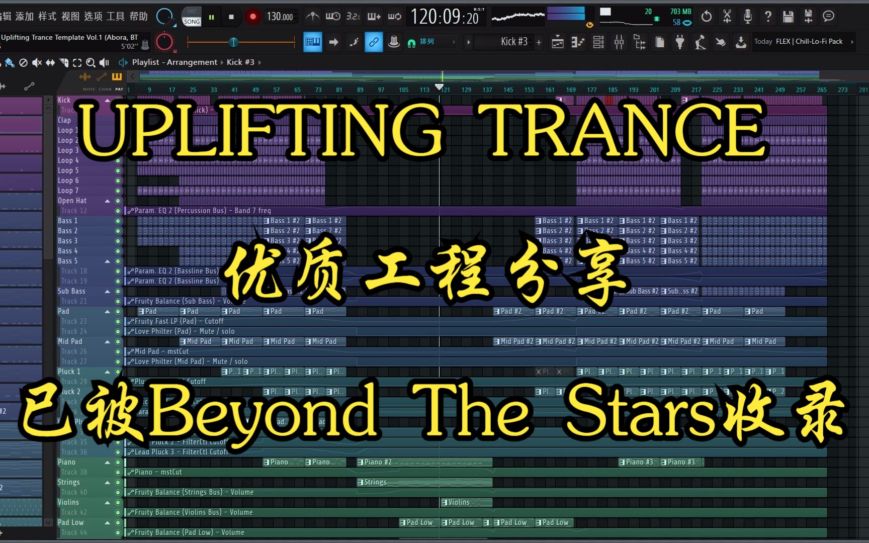 【工程分享】30欧元的Abora风格Uplingfing Trance实例,发布于Beyond The Stars厂(Up自费购买)(FL Studio)哔哩哔哩bilibili