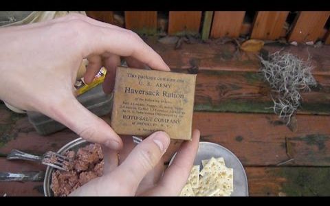 中字军粮测评一战美军步兵口粮1910年干粮包