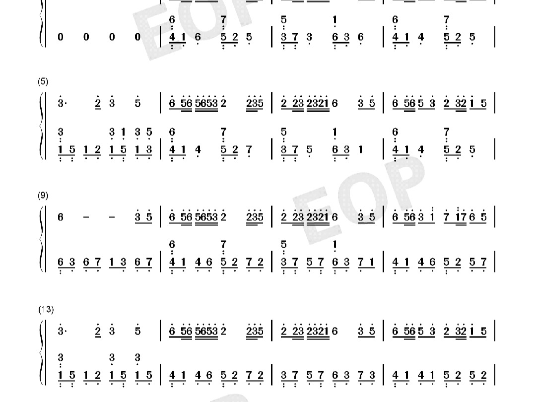 风之谷数字简谱图片