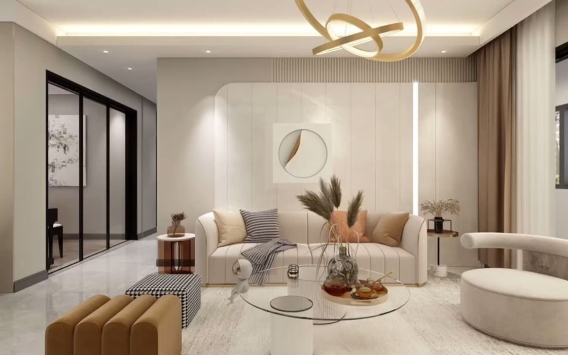 温馨暖色现代轻奢风格搭配,设计是需要色彩提高温度的!