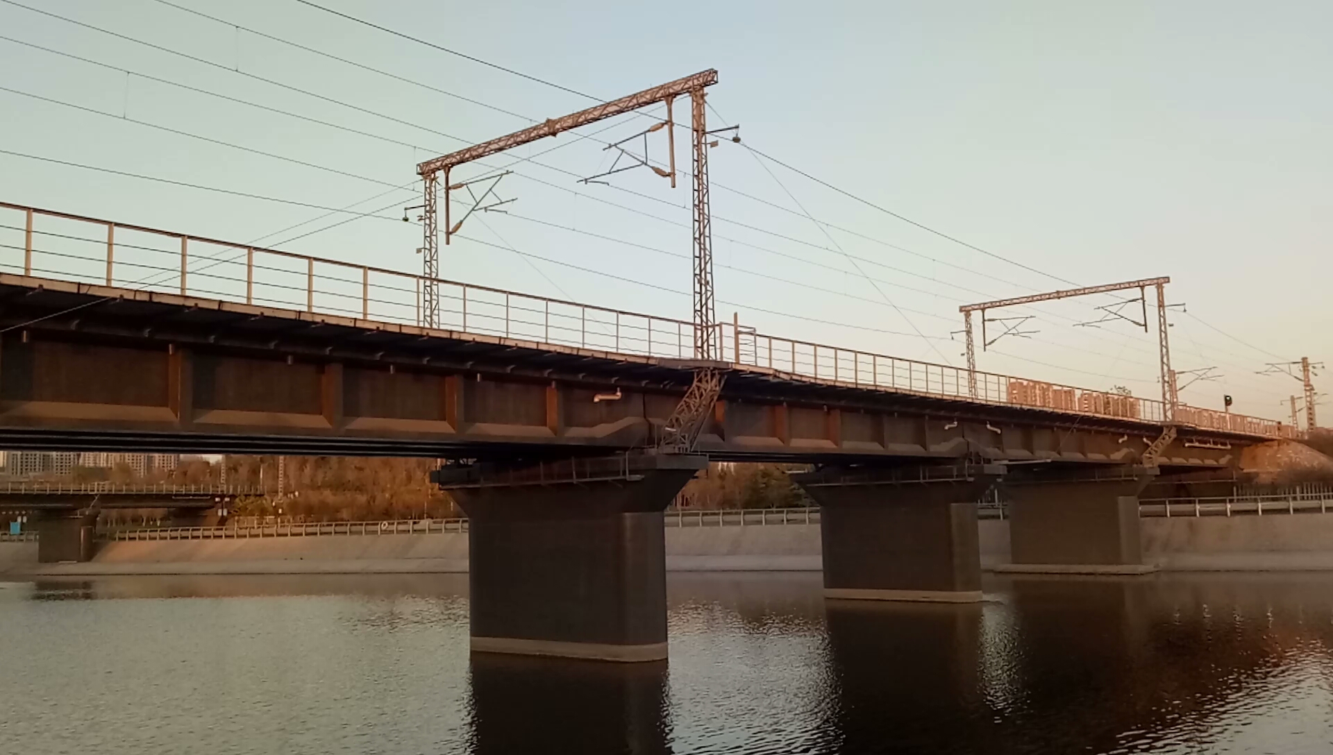 客车z272上行快速通过湿地公园,感谢莫大车得鸣笛