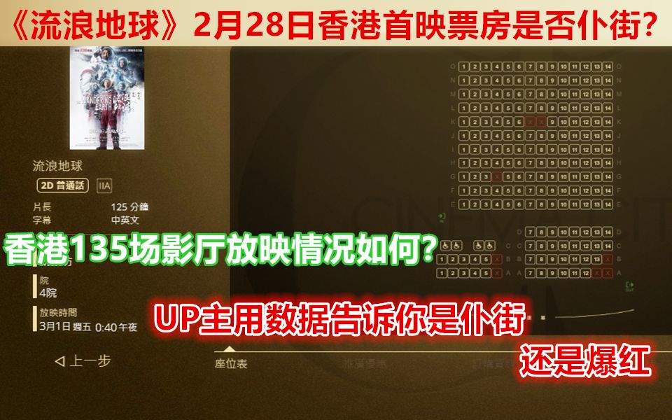 《流浪地球》2月28日香港首映票房是否仆街?香港135场影厅放映情况如何 UP主用数据告诉你是否仆街哔哩哔哩bilibili