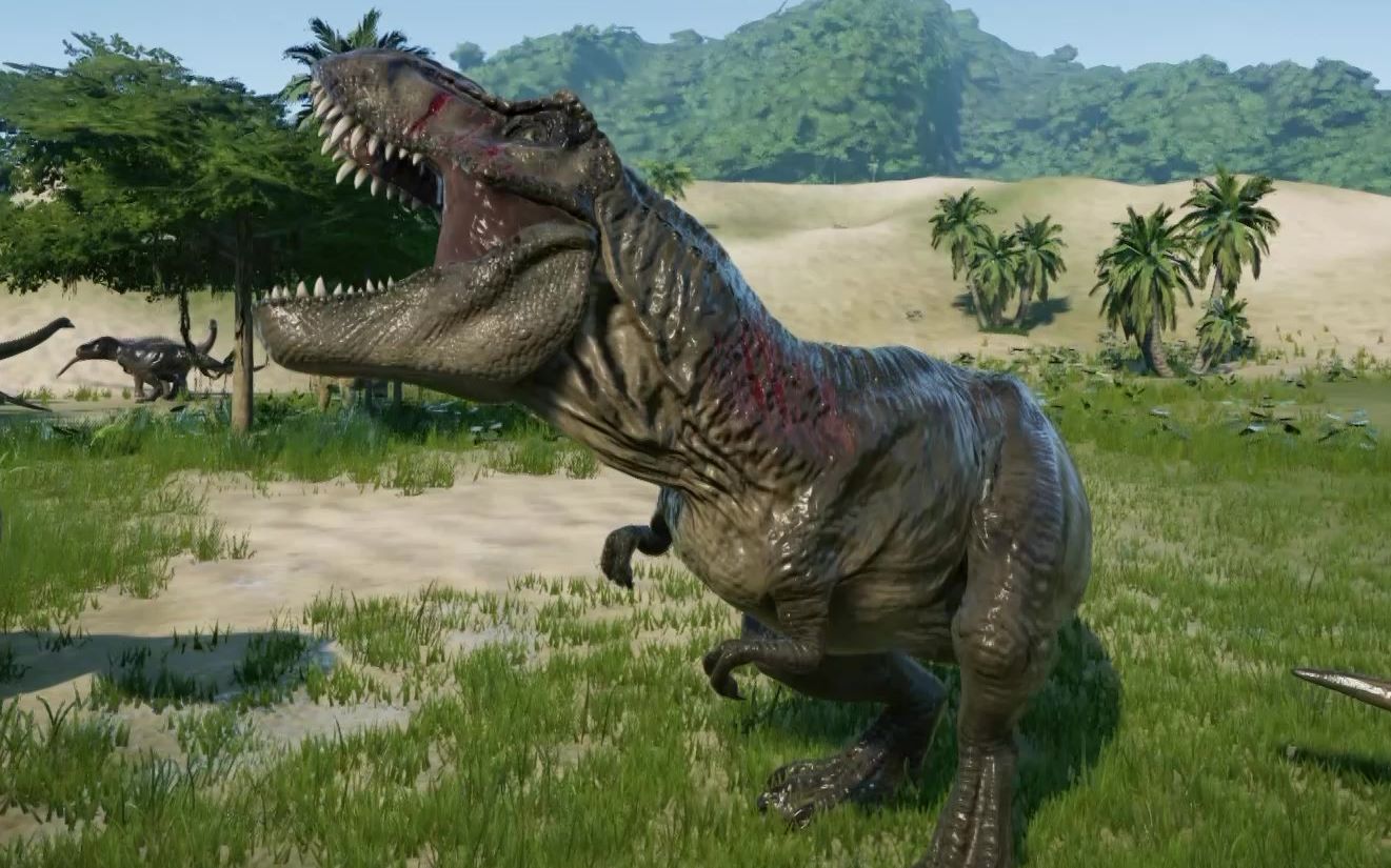 侏罗纪公园霸王龙是兄弟就来砍我恭喜霸霸又多了六款皮肤