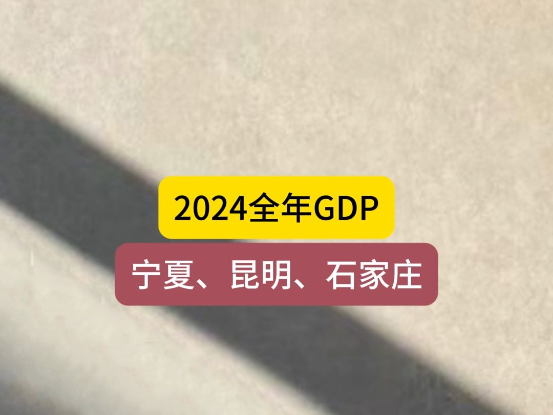 宁夏、昆明,2024全年GDP哔哩哔哩bilibili