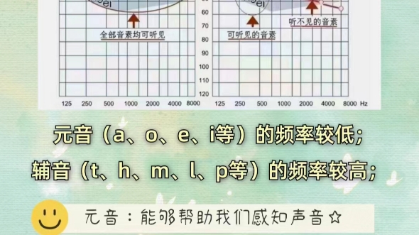 我们说话分为元音和辅音.a,o,e,i,u等,多属于低频声,b,p,m,f等,多属于高频声.高频听力下降,对于辅音的分辨能力就会降低.打个比方“花生”、“发...