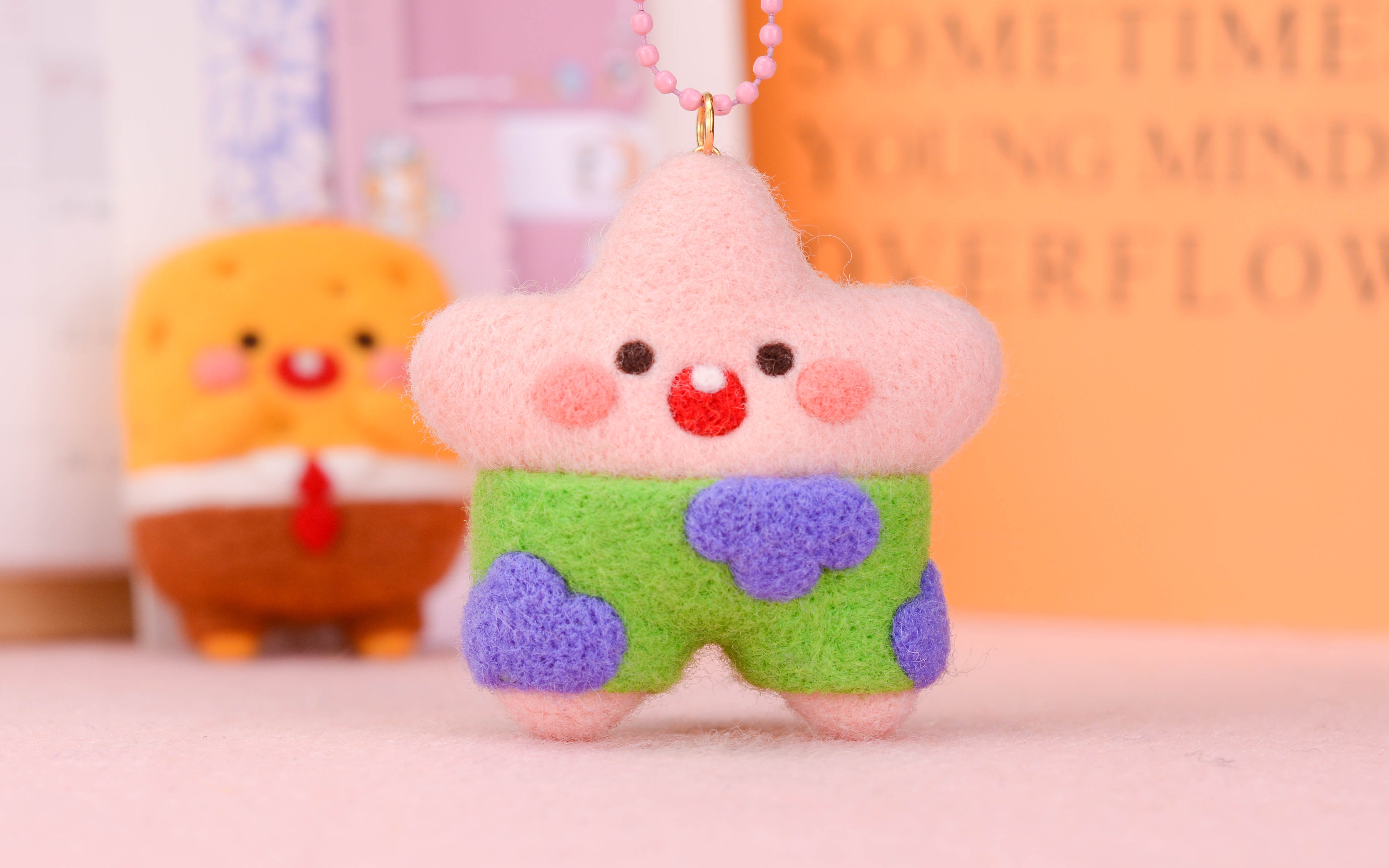 【羊毛毡派大星】超可爱的挂件完整版视频教学丨解压手工