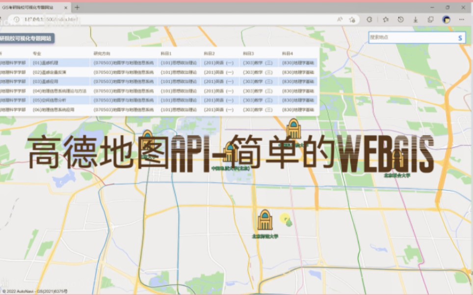 【记录】使用高德地图API实现简单功能的WebGIS(纯前端/大作业)哔哩哔哩bilibili