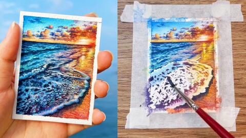 予約中！】 水彩画(風景、海景)№51 絵画/タペストリ - education.semel