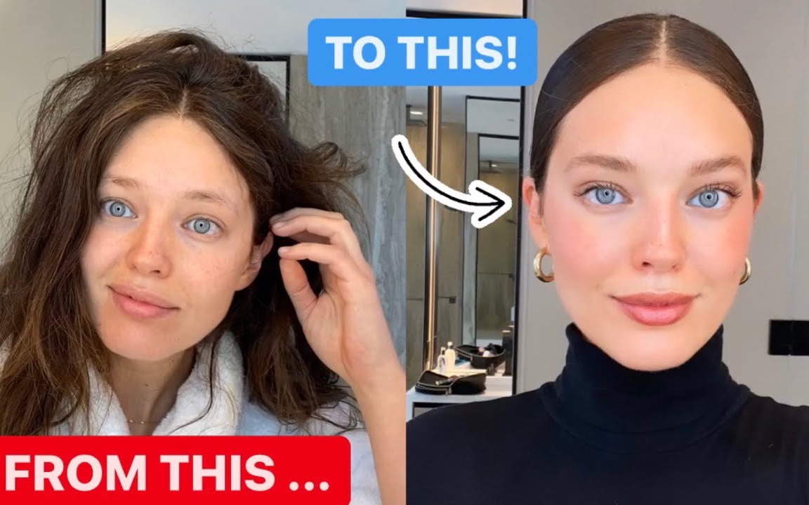 【Emily DiDonato】十分钟变时髦 简单低盘发+日常妆|How To Look Chic In 10 Minutes|Everyday Makeup哔哩哔哩bilibili