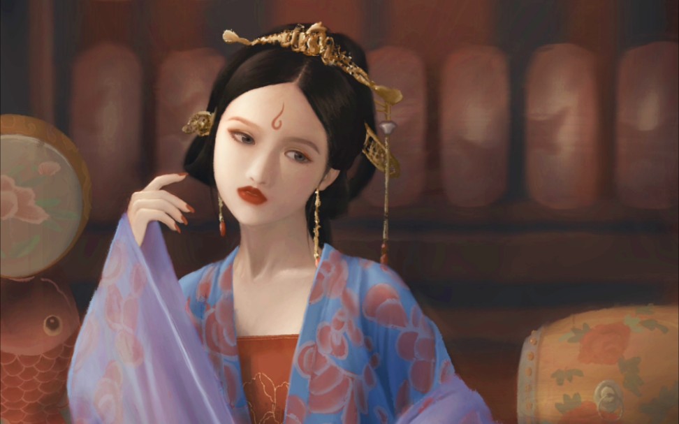 【procreate】古风插画——《歌姬》_哔哩哔哩 (゜-゜)つロ 干杯