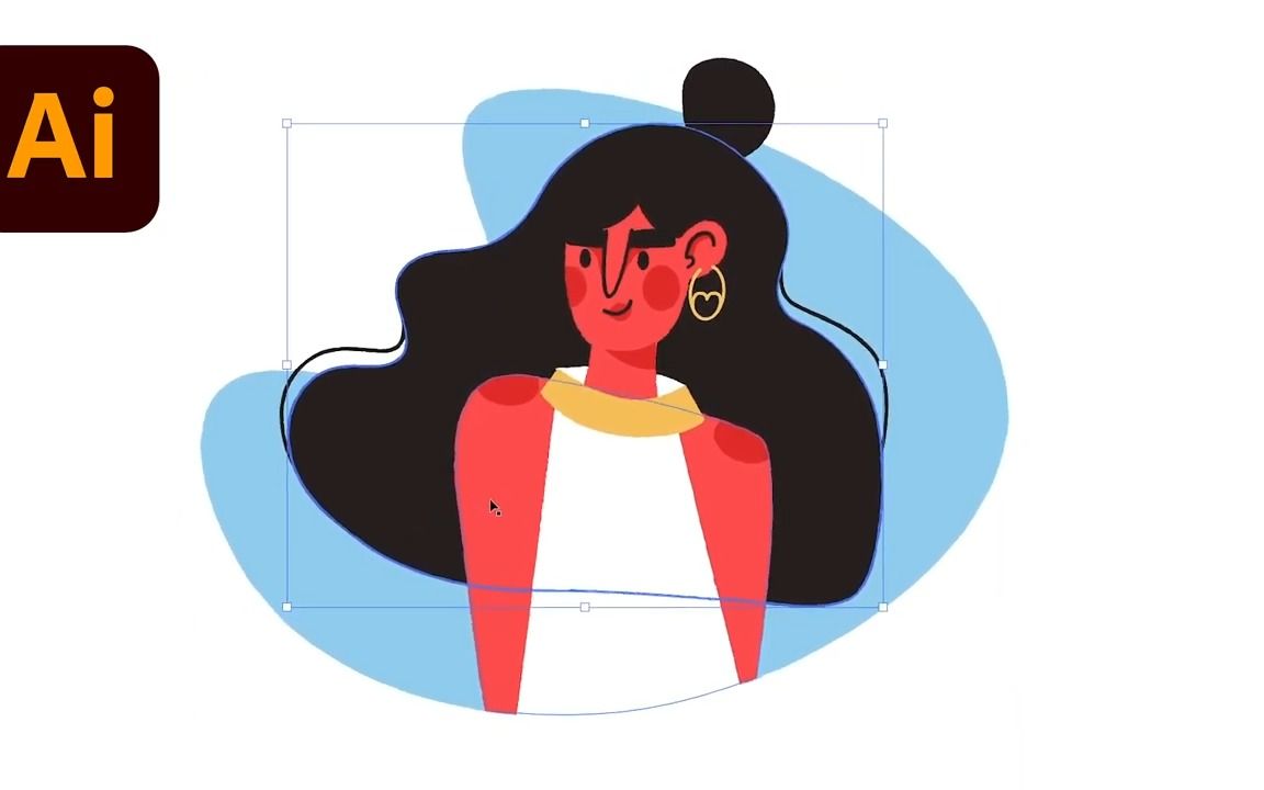 【ai教程|油管搬运|mg动画|效果】设计平面人物插图并为其添加纹理