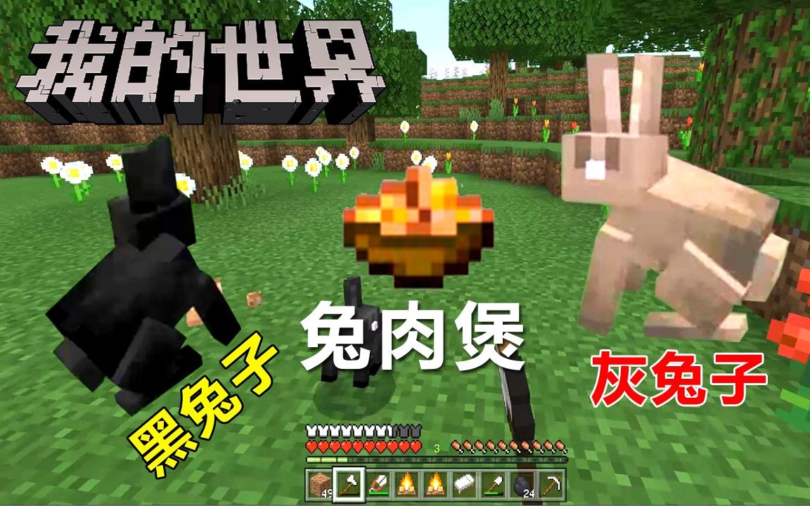 猎兔子制作兔肉煲 我的世界生存