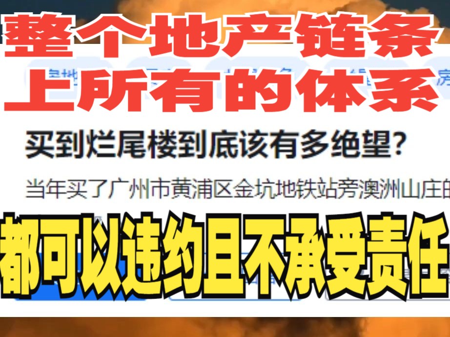 震惊!除了购房者外整个地产链条上所有体系都可以违约且不承受责任?哔哩哔哩bilibili