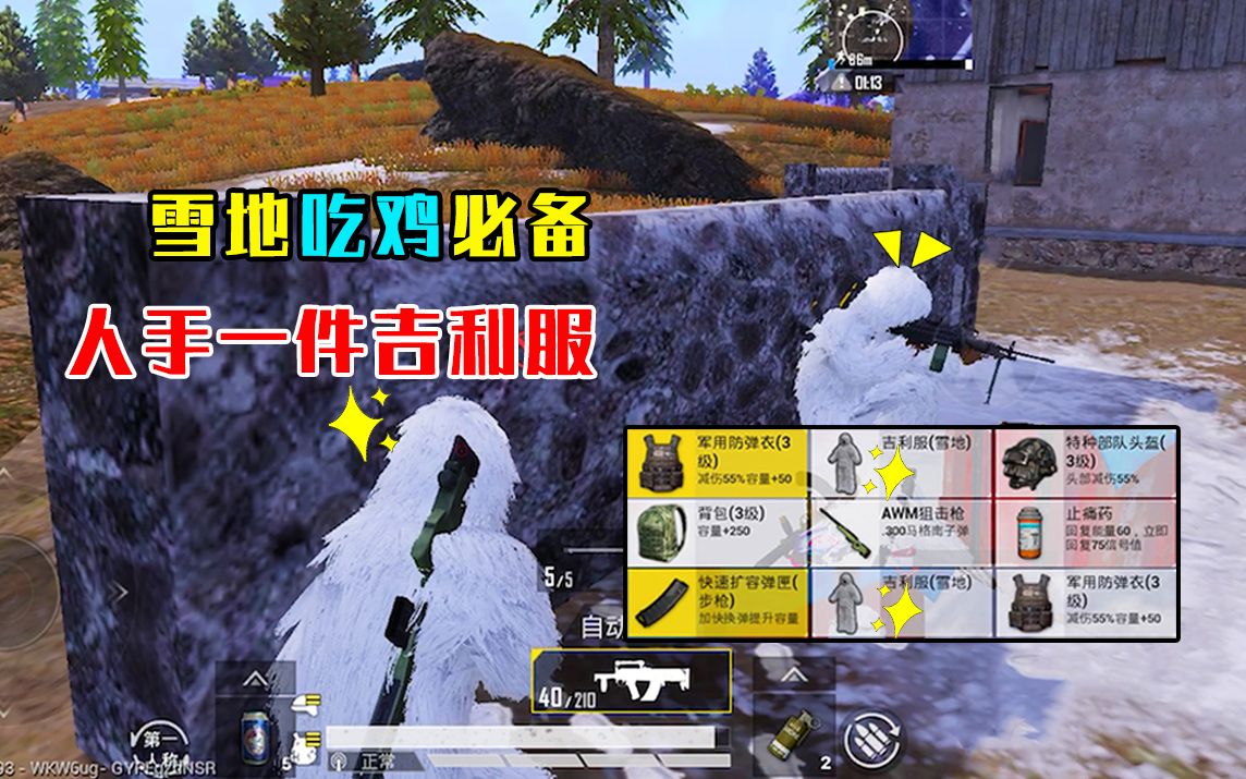 和平精英:吃鸡必备,人手一件雪地吉利服,还有狗杂,awm!