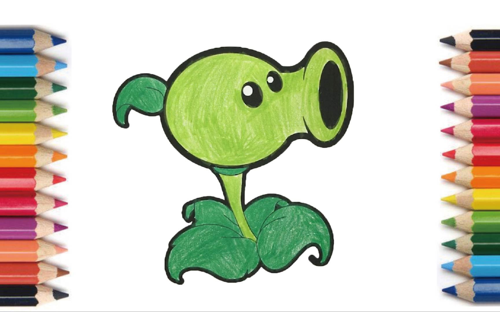 coloring peashooter  塗り絵 エンドウ豆  涂色 豌豆射手