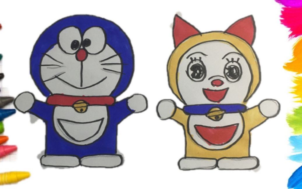 一起学画画 机器猫哆啦a梦和哆啦美