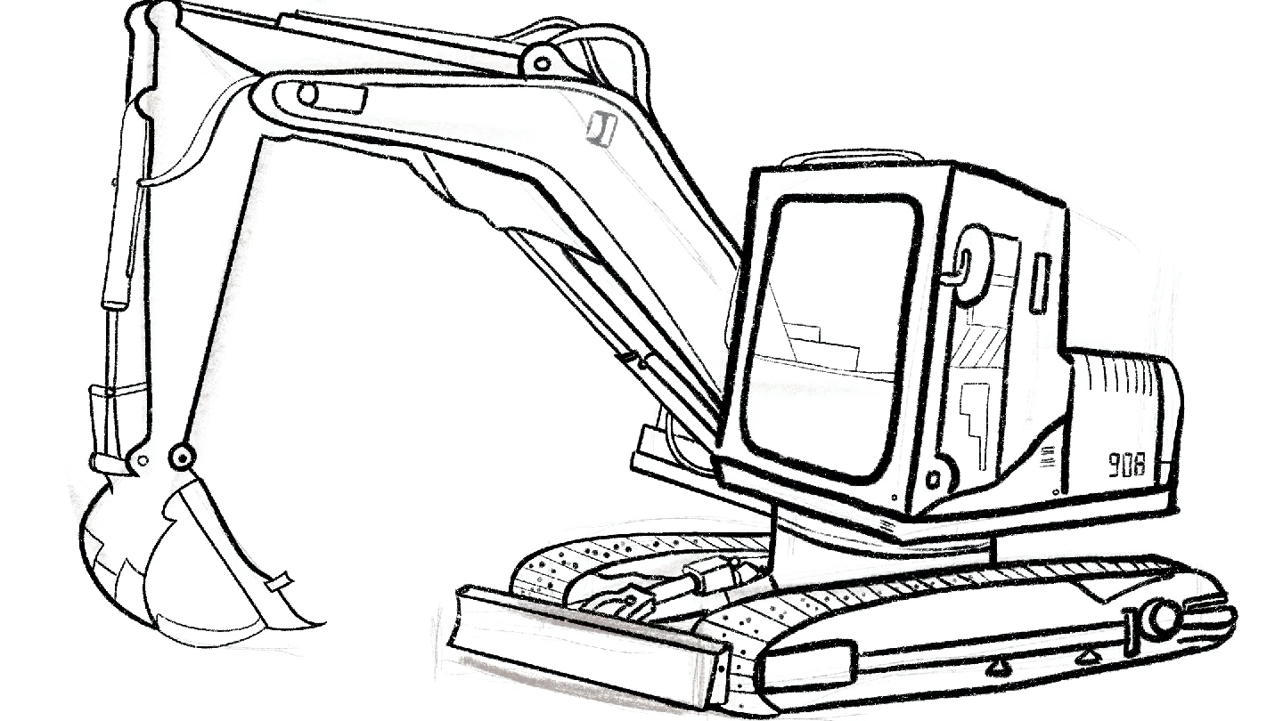 破碎机简笔画 工程车图片