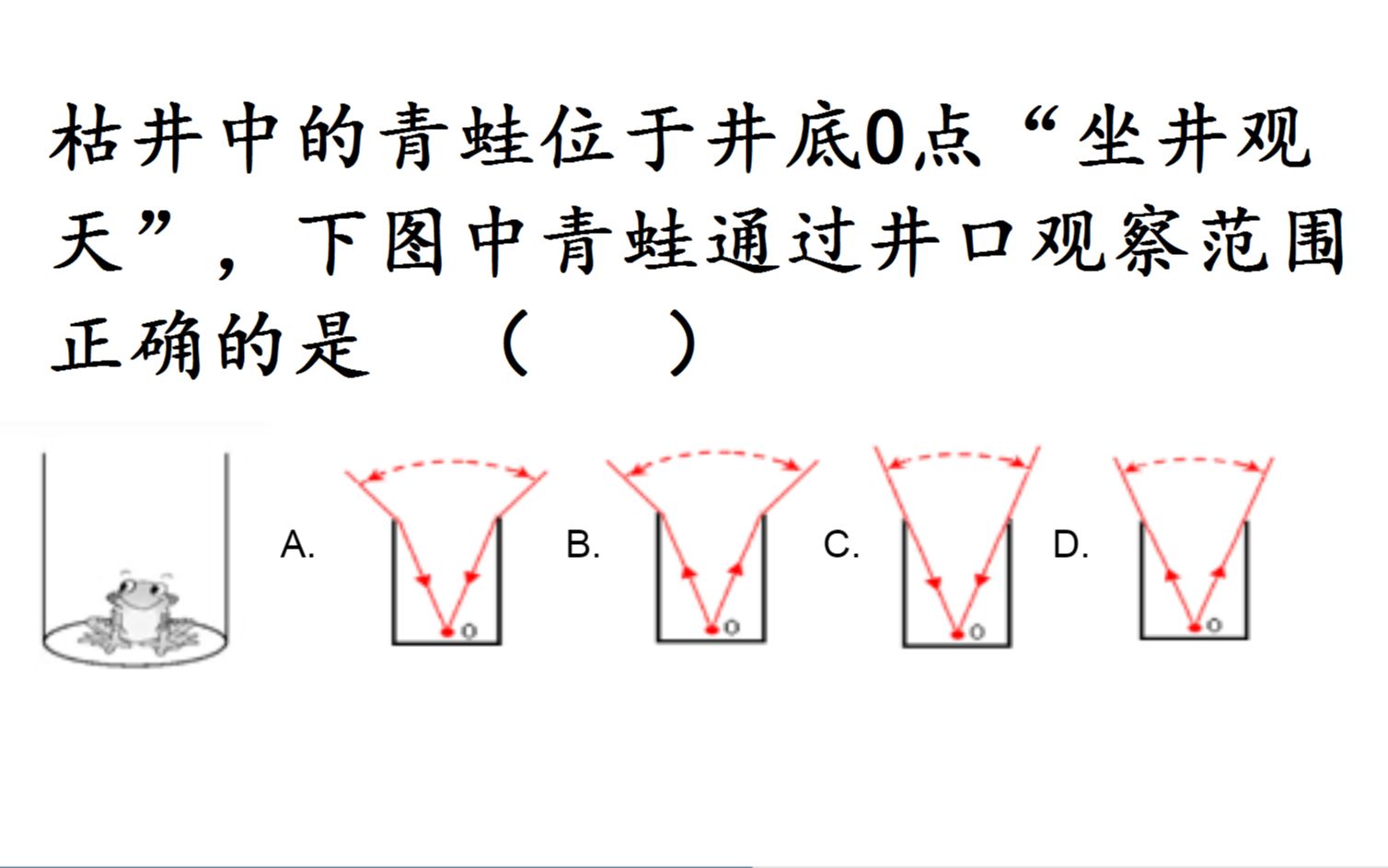 初中物理:青蛙坐井观天,哪个视线是井口观察的范围?哔哩哔哩bilibili