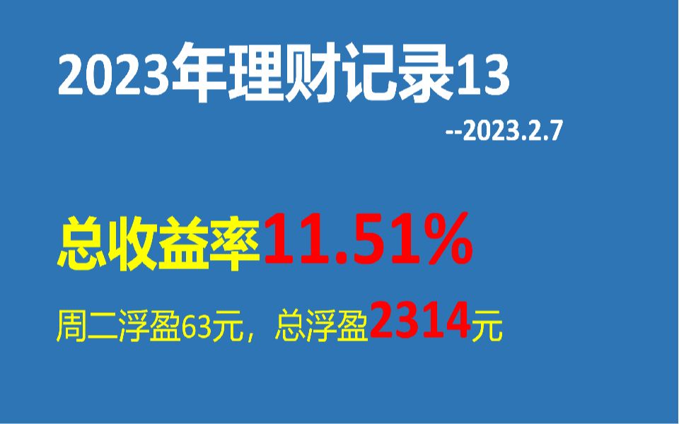 2023个人理财记录13哔哩哔哩bilibili