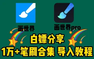 Download Video: 【画世界+画世界pro笔刷合集】1w+笔刷大合集！安卓和ios系统都可导入！