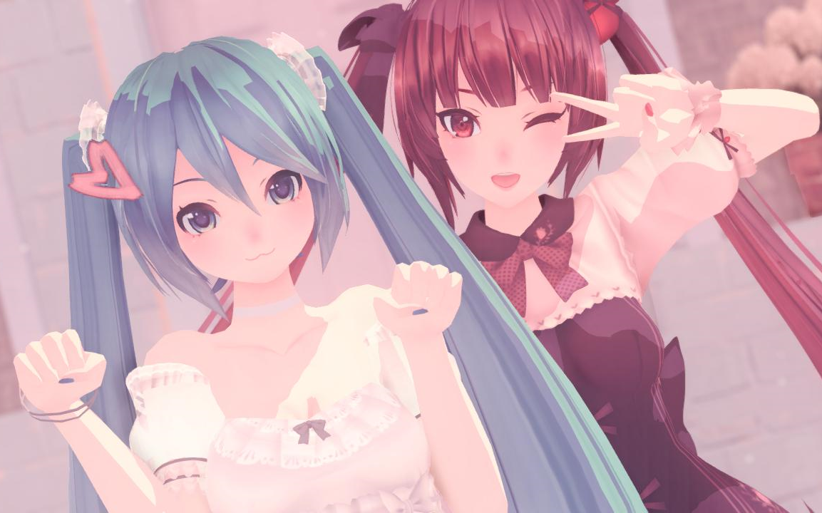 [图]【东方栀子×初音未来/MMD】‖红与蓝交织的声音，充满了这个世界☆No title‖