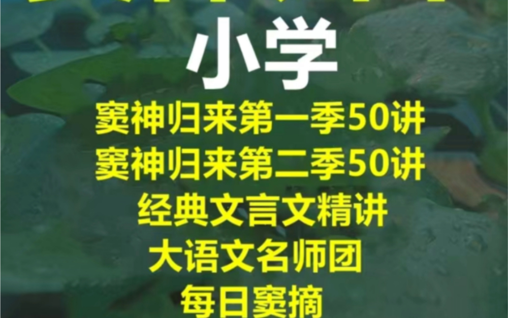 [图]窦神归来小学窦神归来第一季50讲窦神归来第二季50讲经典文言文精讲大语文名师团每日窦摘课程/讲义/练习/翻译