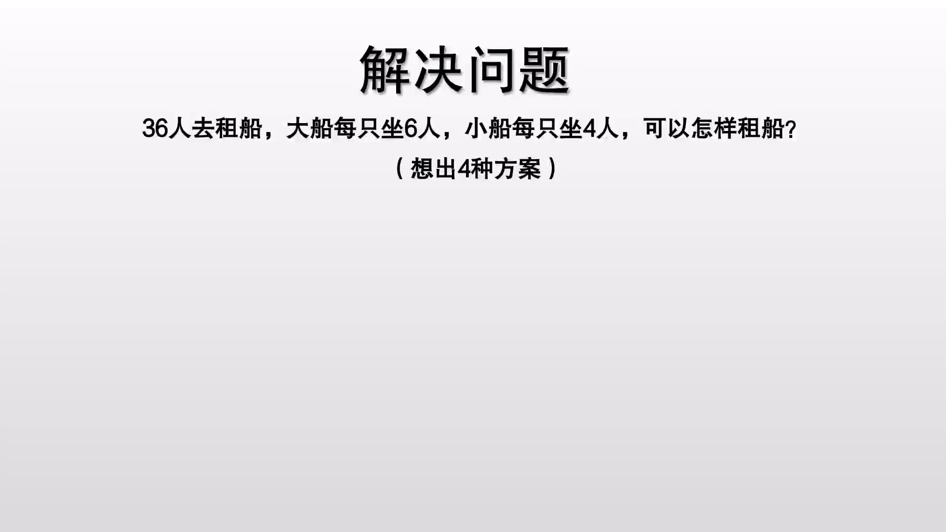 租船方案的问题,36人租船,大船每只6人,小船每只4人哔哩哔哩bilibili