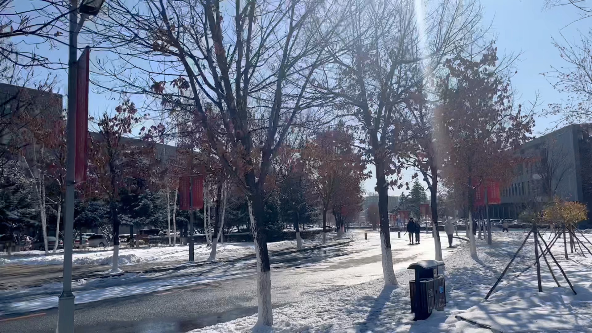 那就欣赏一下东北雪后的校园叭