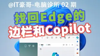 教程 | Edge侧边栏、Copilot图标都不见了，怎么找回？