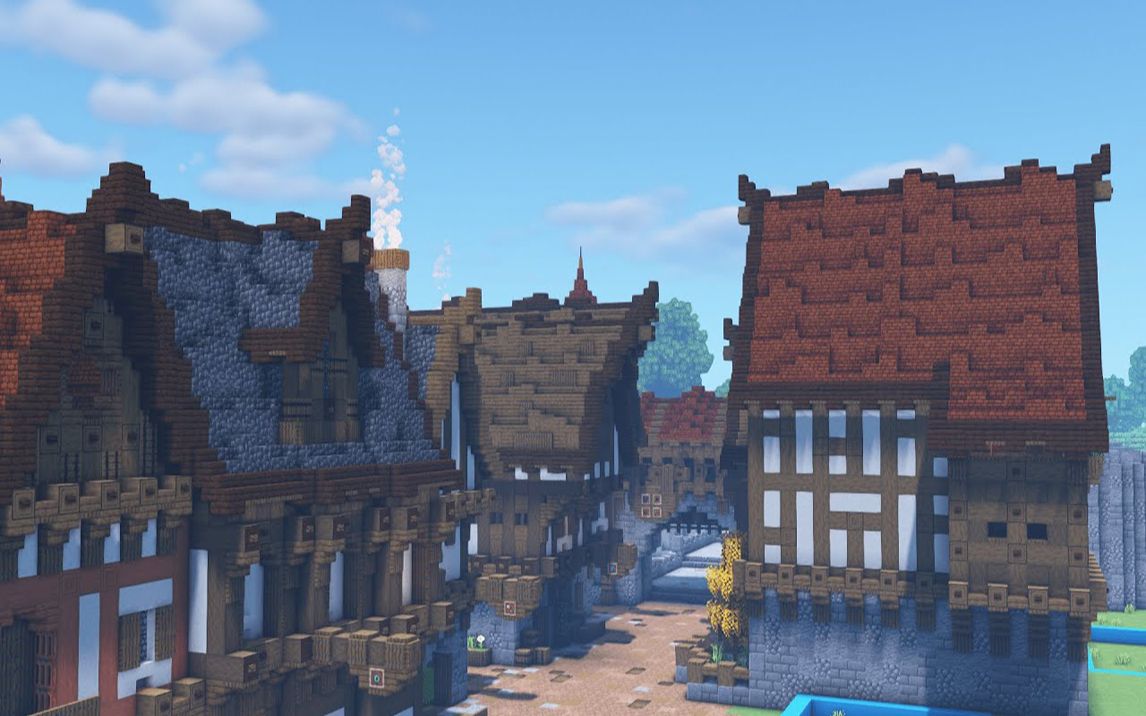 【minecraft建筑鉴赏】建造面包店和书店 #9【中世纪城镇】