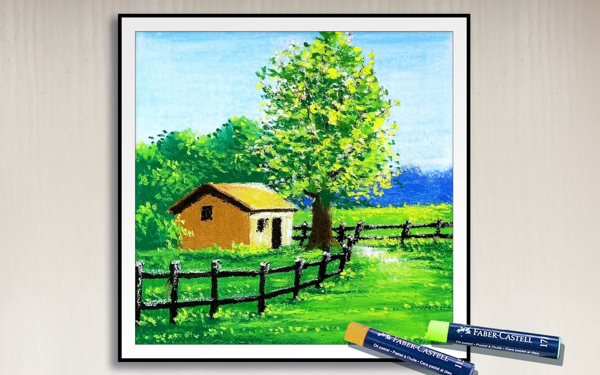 田园风景绘画 简单图片