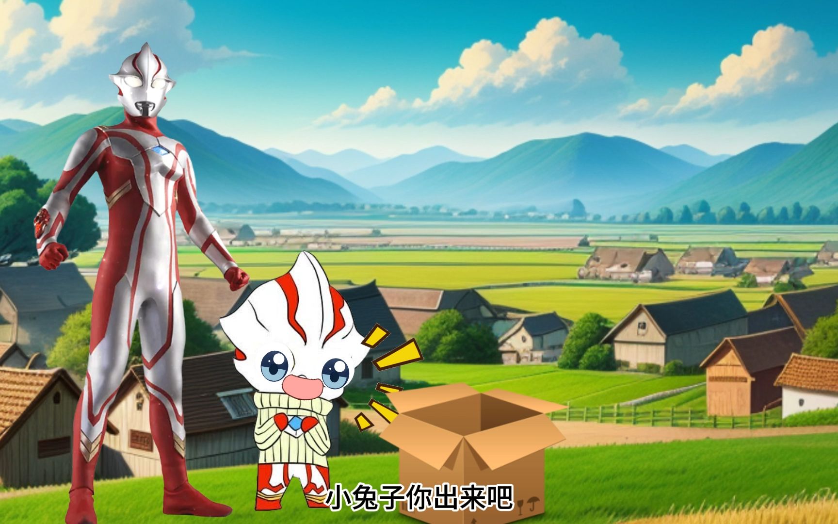 奥特曼保护小白兔