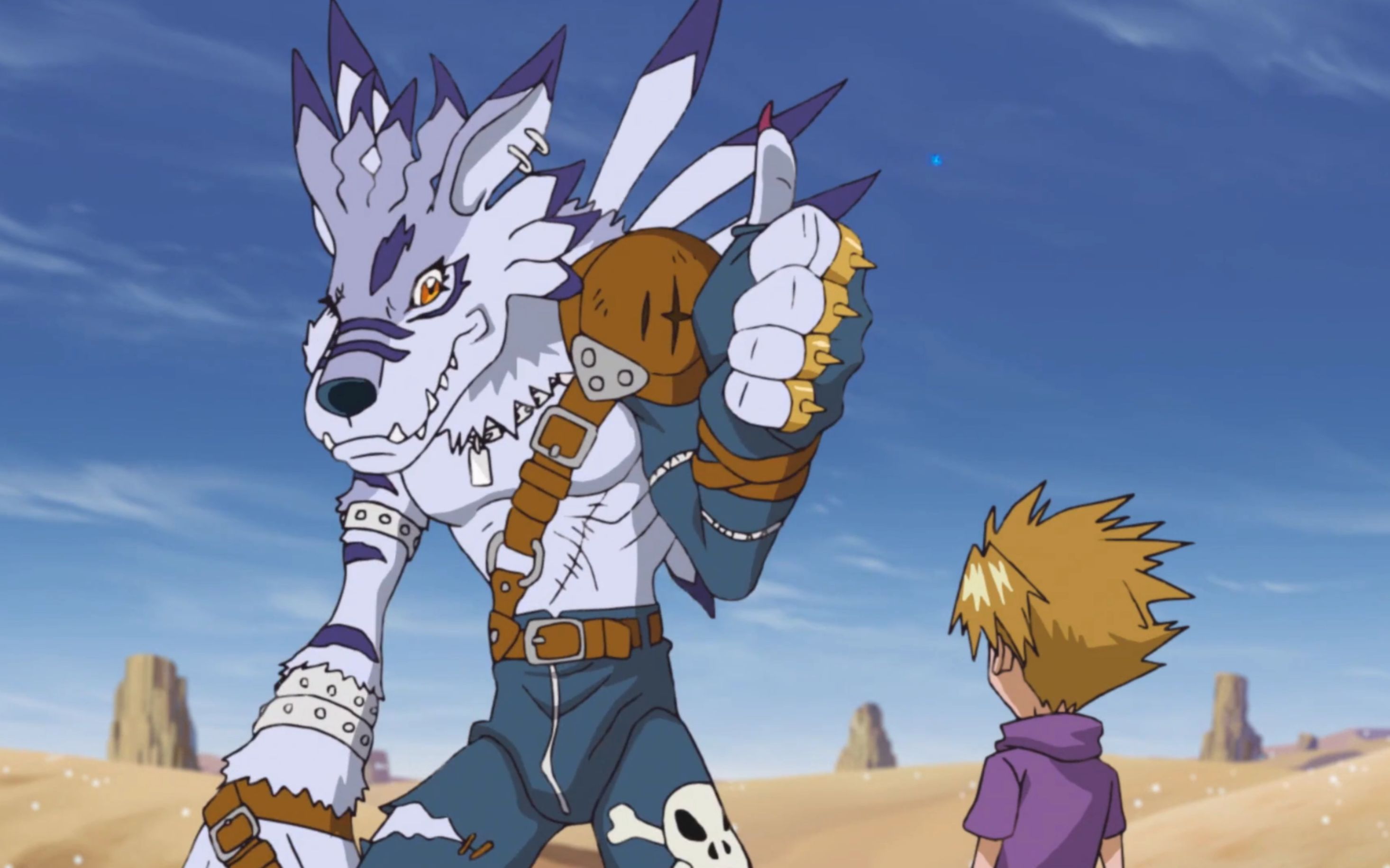 数码宝贝大冒险兽人加鲁鲁初登场秒杀毒蝎兽高帅