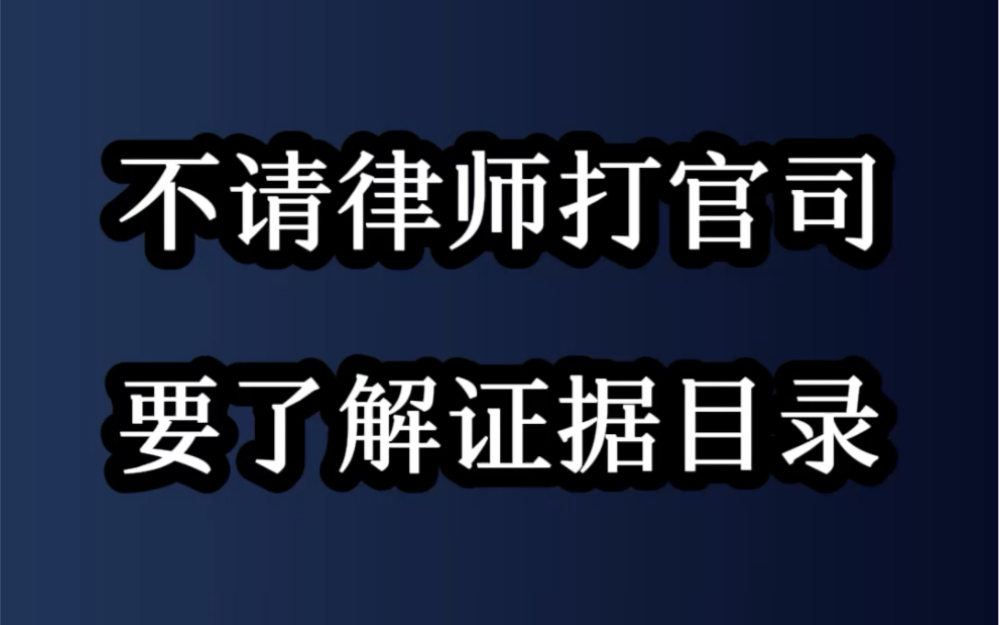 不请律师打官司,要了解证据目录哔哩哔哩bilibili