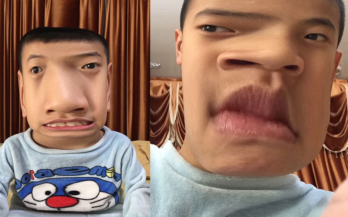 小宝的沙雕自拍,小宝说这照片实在太帅太酷啦!