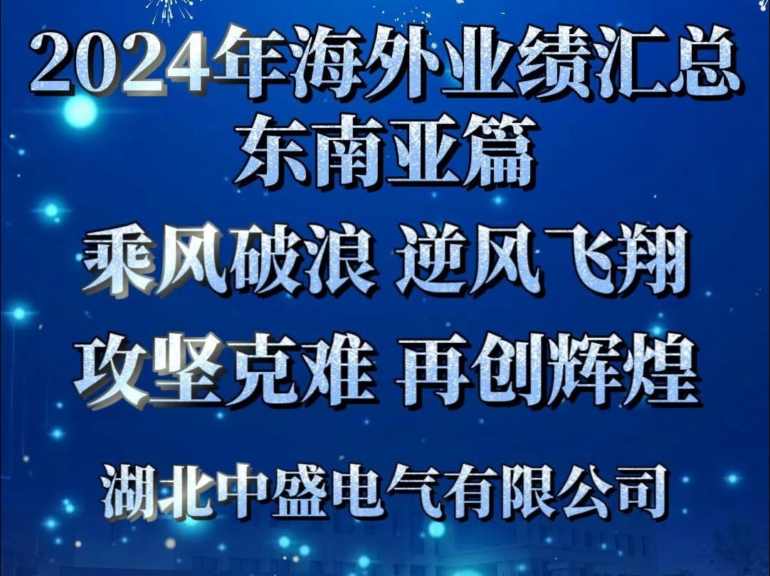 2024湖北中盛电气海外业绩汇总东南亚篇,2024我们乘风破浪,迎风飞翔!哔哩哔哩bilibili