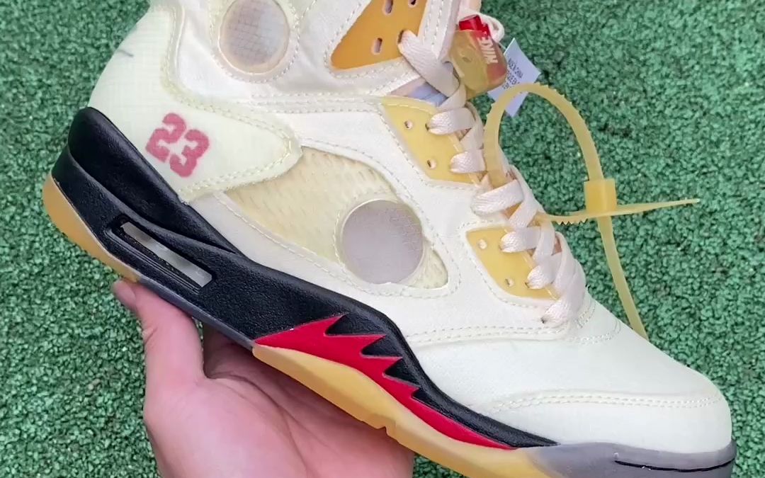 耐克 air jordan 5 aj5 x off-white ow联名奶油白帆运动鞋篮球鞋 dh