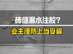 砖缝漏水注胶…就是一场骗局！