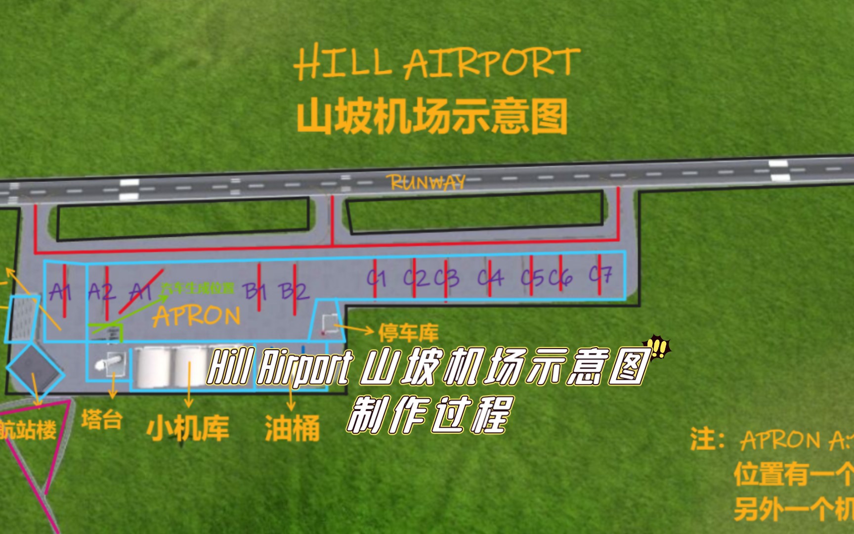 [图][TFS]肝地图系列-Hill Airport 山坡机场示意图制作过程