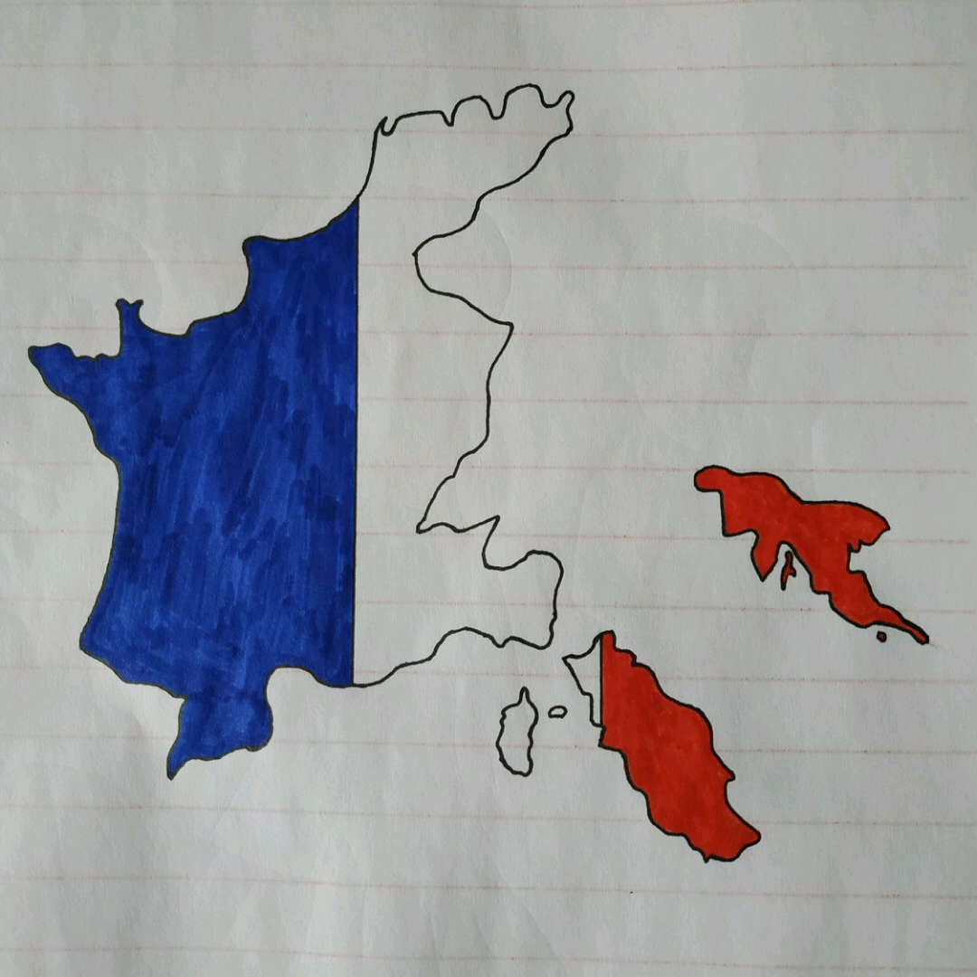 手绘法兰西第一帝国的版图,不喜勿喷.