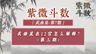 Download Video: 武曲星在12宫怎么解释？（第3期）紫微斗数星耀系列：武曲星(7）