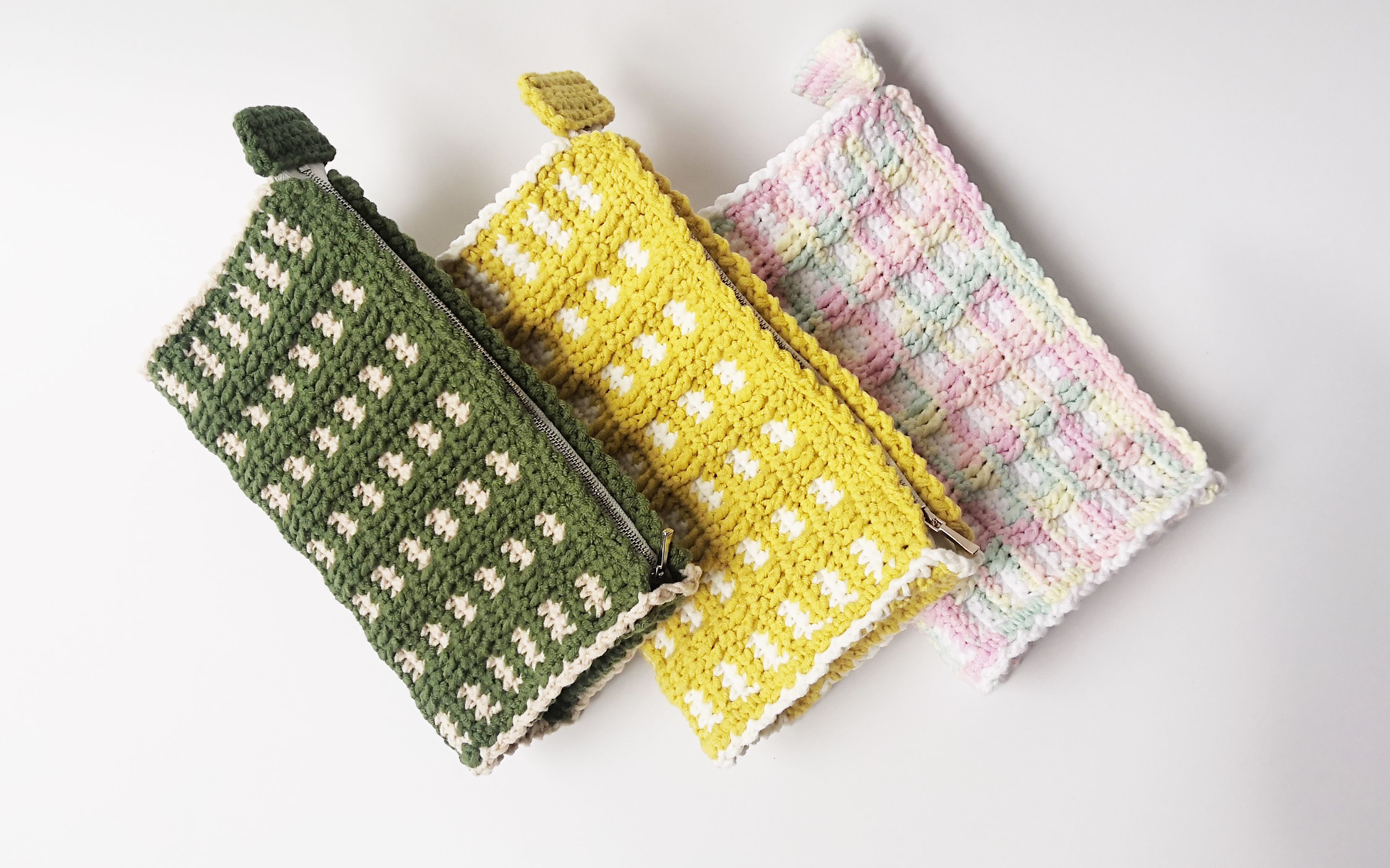 第50集 赛君手作 钩针格子条纹手袋化妆包笔袋编织视频教程_哔哩哔哩