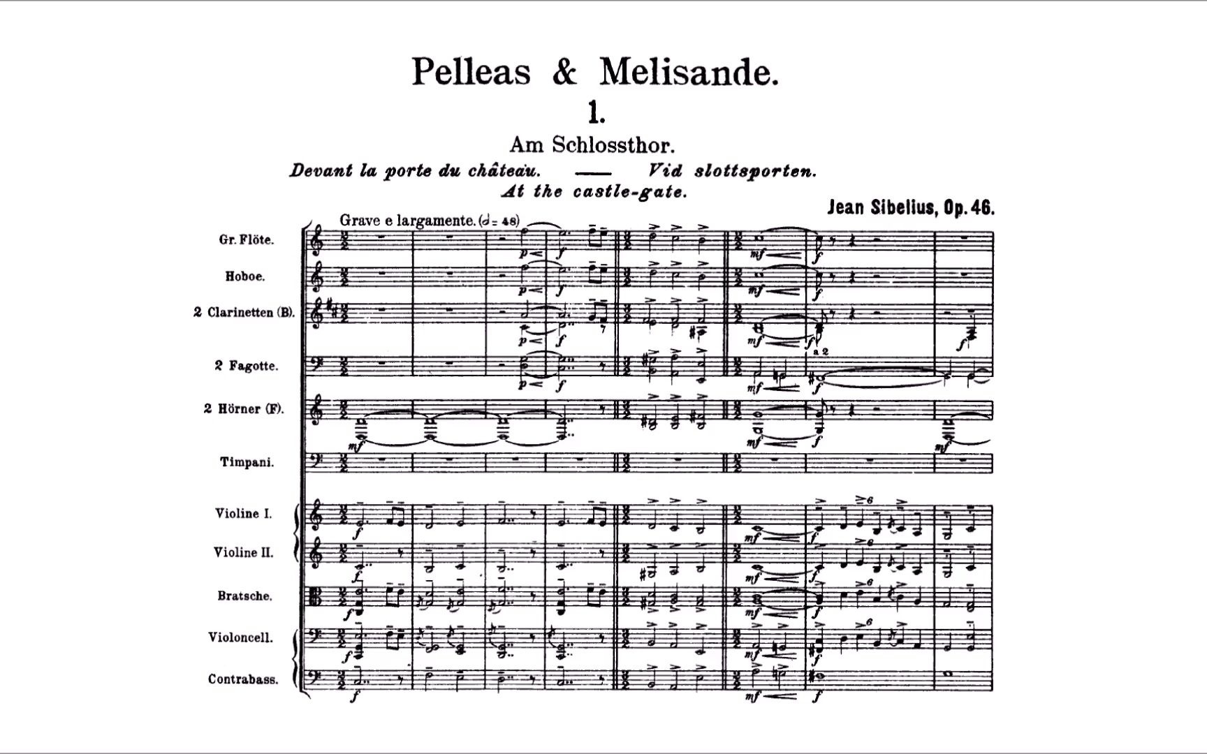 [图]西贝柳斯《佩利亚斯与梅丽桑德》组曲 Op.46 Pelléas et Mélisande Suite