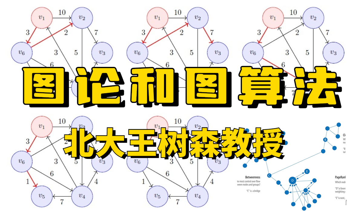 [图]强推！这是我见过最强的【图论和图算法教程】不愧是北大教授王树森，将图论算法讲的如此透彻！