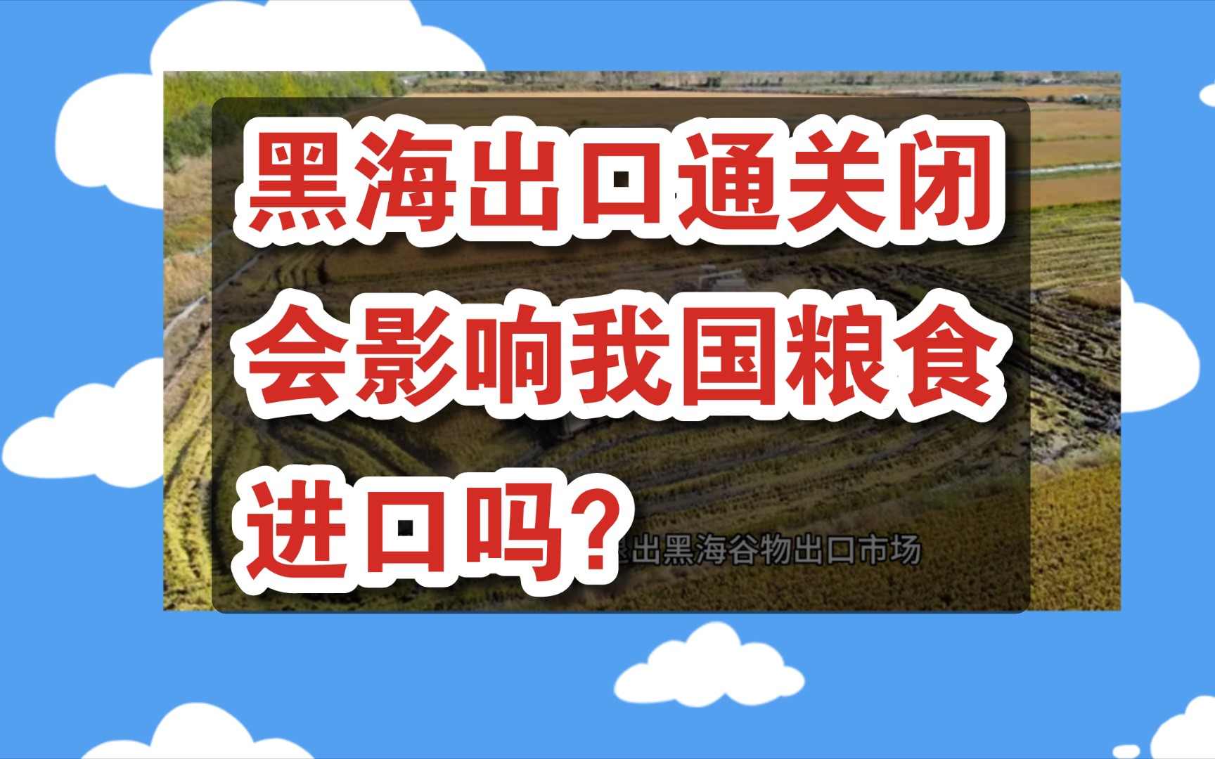 黑海谷物出口通道若长期关闭,会影响我国粮食进口市场吗?哔哩哔哩bilibili