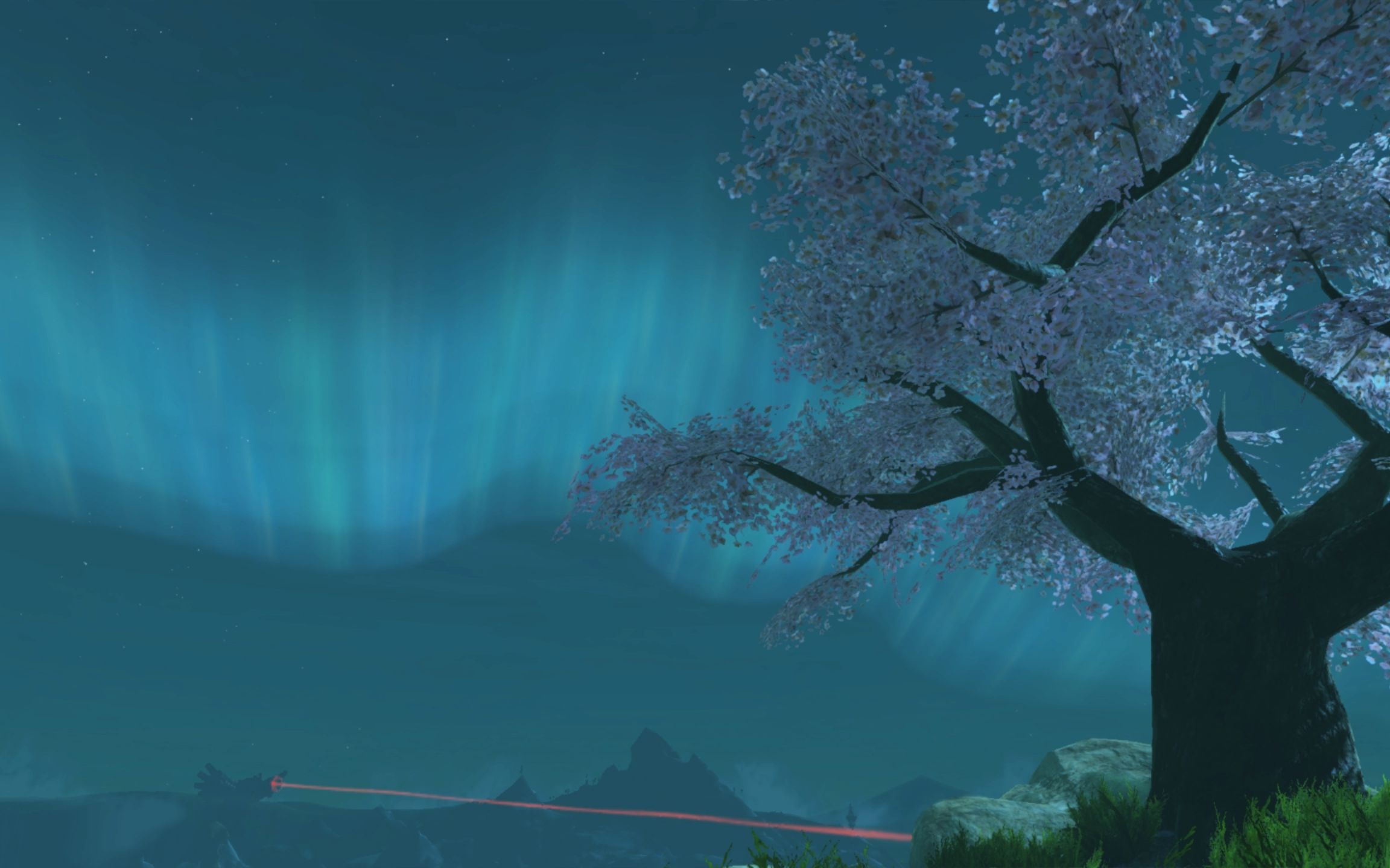 极光与樱花,落日【塞尔达传说-荒野之息】_哔哩哔哩bilibili_塞尔达