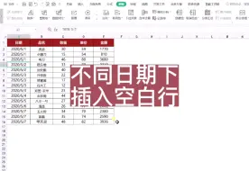 Download Video: 工作表不同日期下如何批量插入一个个空白行？