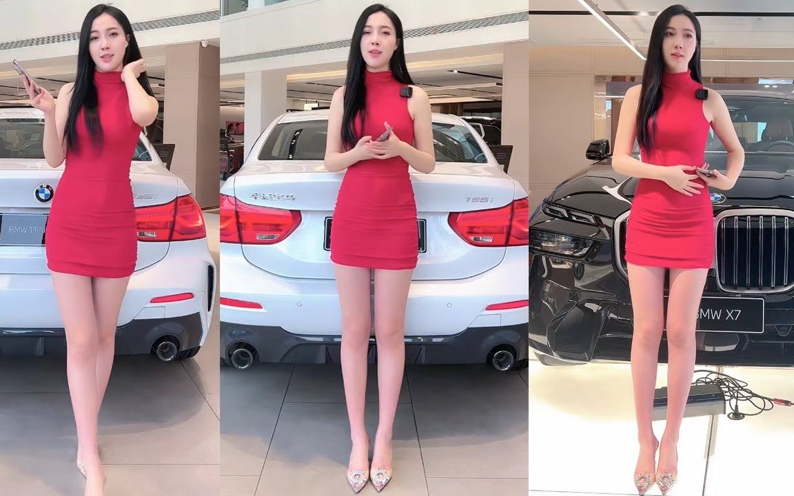 抖音车模丝袜女主播直播卖车36