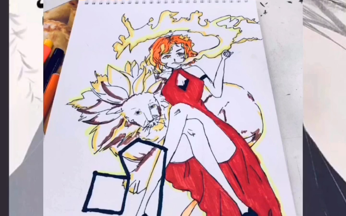 狮子座简笔画上色非大佬