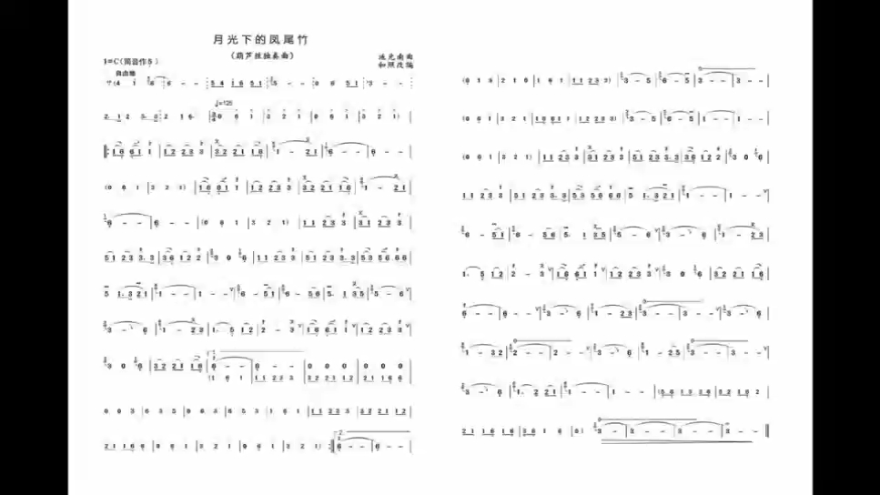 月光下的凤尾竹(伴奏)C调(作5)葫芦丝哔哩哔哩bilibili